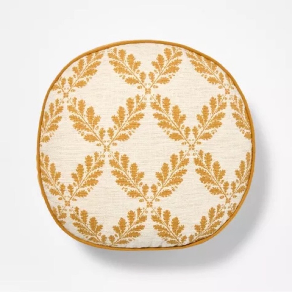 Threshold Cream and Orange Patterned Pillow